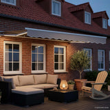 Vidaxl handmatige luifelhouder met led's wit 3,5 x 2 m aluminium