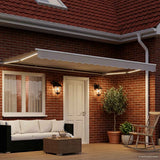 Vidaxl handmatige luifelhouder met led's wit 4,5 × 3 m aluminium