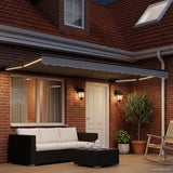Vidaxl handmatige luifelhouder met led's antraciet 4 x 2 m aluminium