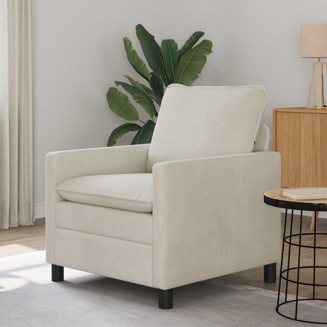 Vidaxl bank crèmekleurig 76 x 81 x 87,5 cm fluweel