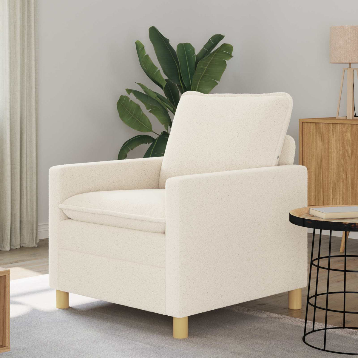 Vidaxl bank crèmekleurig 76 x 81 x 87,5 cm stof