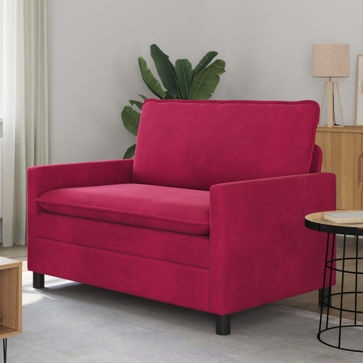 Vidaxl bank wijnrood 126 x 81 x 87,5 cm fluweel