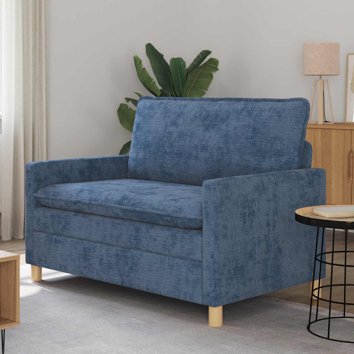 Vidaxl bank blauw 126 x 81 x 87,5 cm polyester