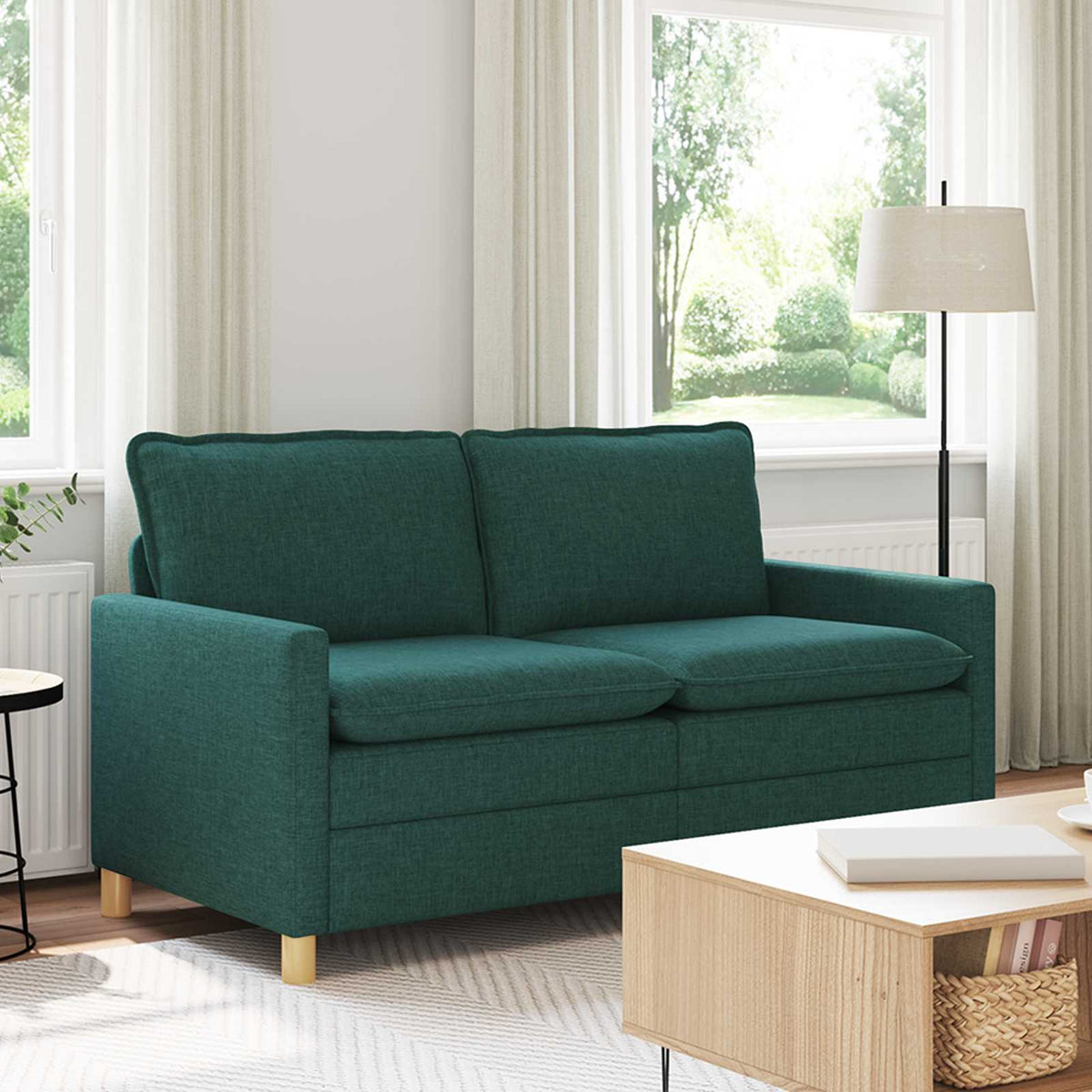 Vidaxl bank 2-zits donkergroen 156 x 81 x 87,5 cm stof