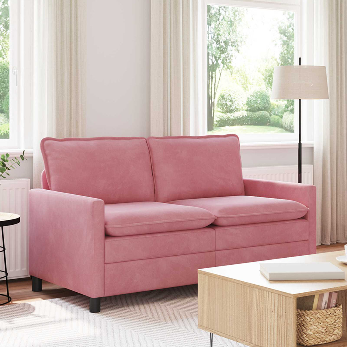 Vidaxl bank roze 156 x 81 x 87,5 cm fluweel