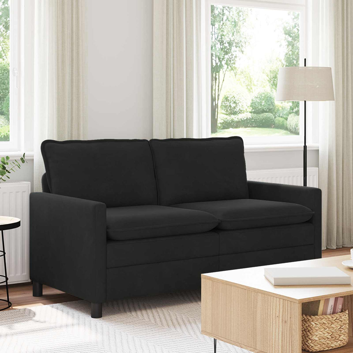 Vidaxl bank zwart 156 x 81 x 87,5 cm fluweel