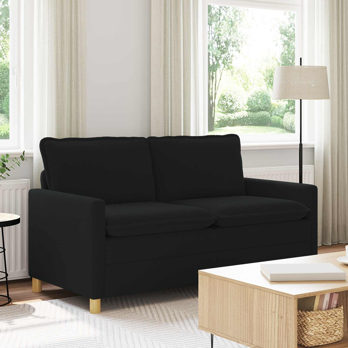 Vidaxl bank zwart 156 x 81 x 87,5 cm stof