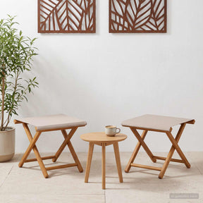 Vidaxl ligstoel 2 pcs massief eucalyptushout beige