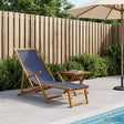 Vidaxl opvouwbare zonnebed 3 positie massief eucalyptus hout blauw