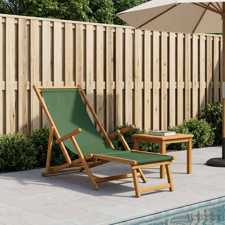 Vidaxl opvouwbare zonnebed 3 positie massief eucalyptus hout groen