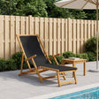 Vidaxl opvouwbare zonnebed 3 positie massief eucalyptus hout zwart