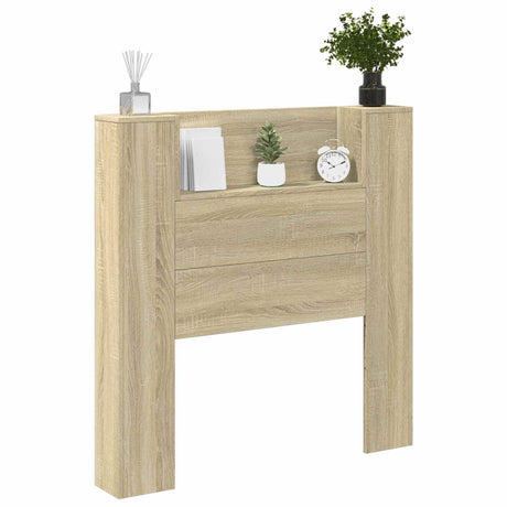 Vidaxl opslag hoofdeinde met led sonoma eiken bewerkt hout