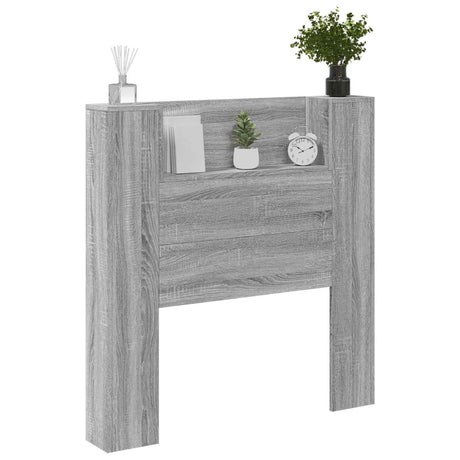 Vidaxl opslag hoofdeinde met led grijs sonoma bewerkt hout