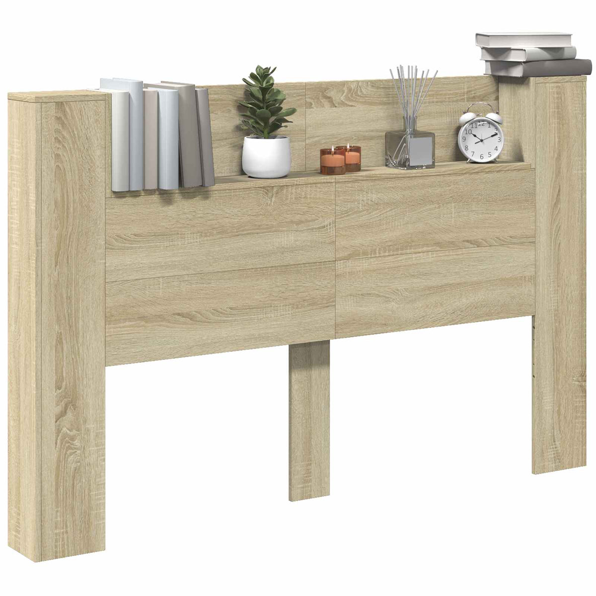 Vidaxl opslag hoofdeinde met led sonoma eiken bewerkt hout
