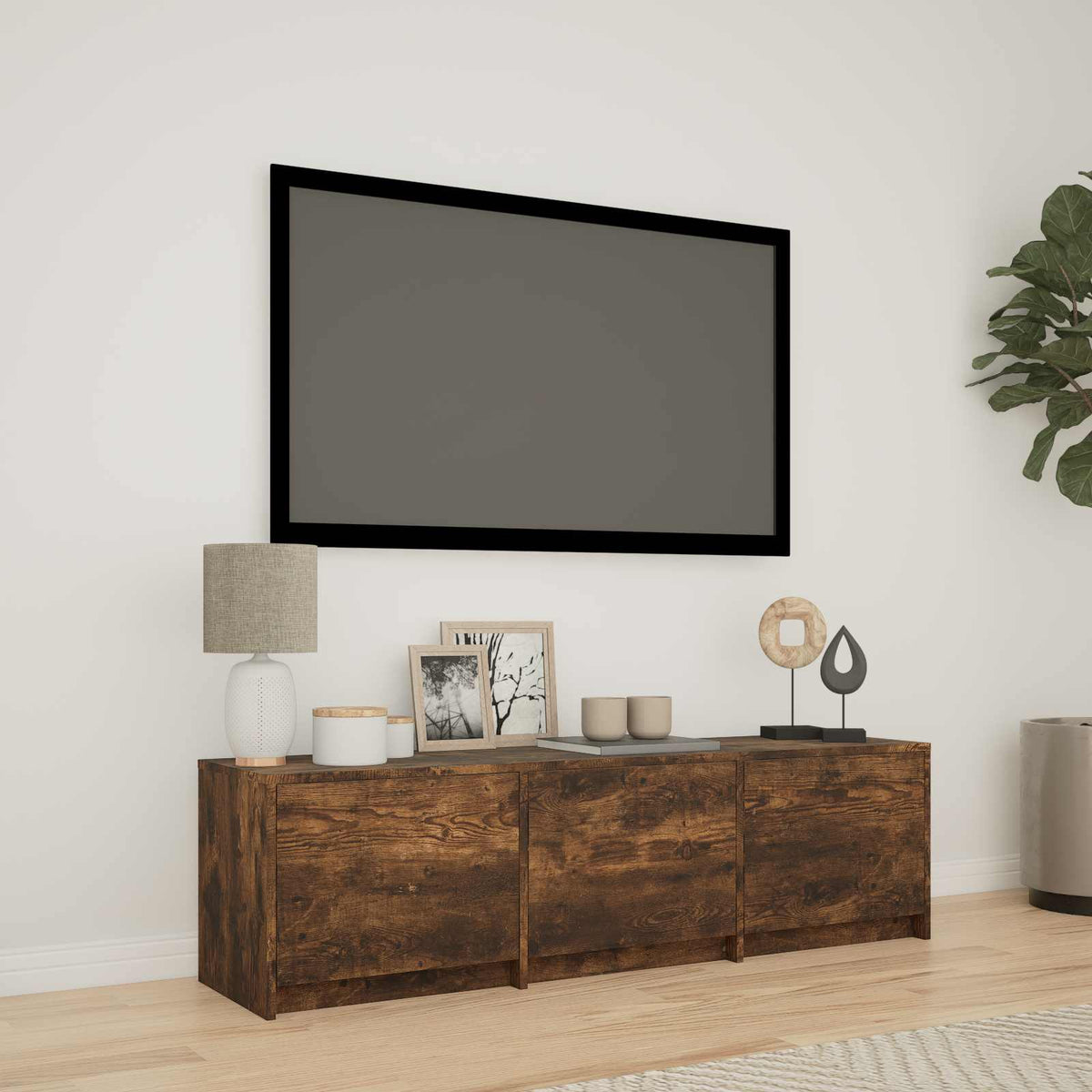 Vidaxl tv-kast met led 140 x 34 x 40 cm gerookte eik