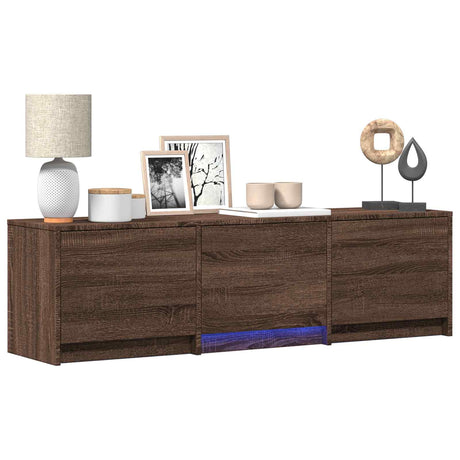 Vidaxl tv-kast met led 140 x 34 x 40 cm bruine eik geconstrueerd hout