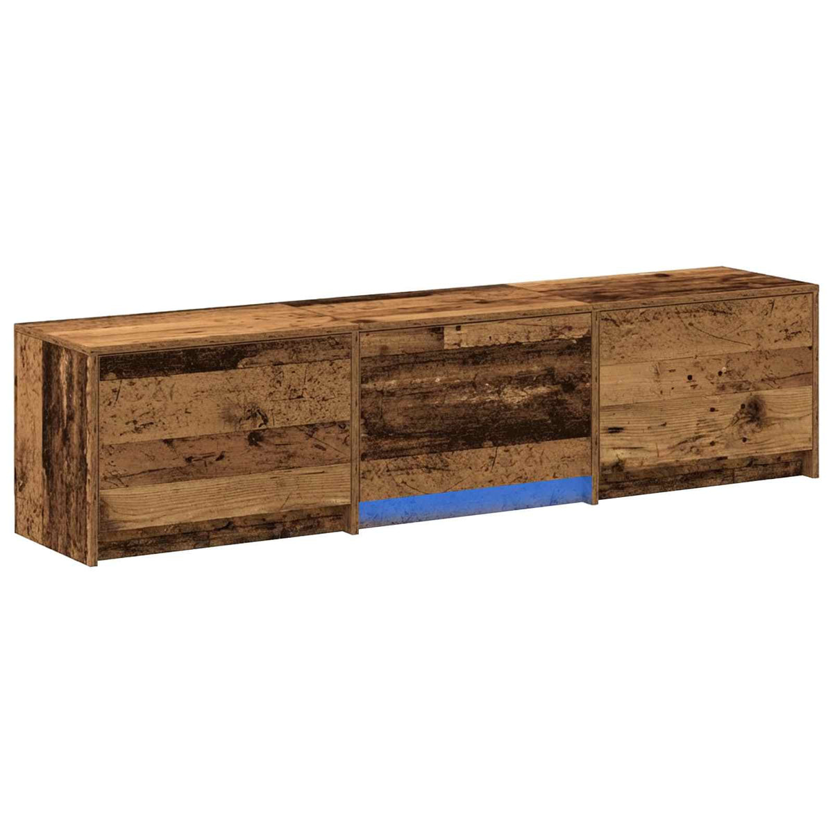 Vidaxl tv-kast met led oudhout 165 x 34 x 40 cm geconstrueerd hout