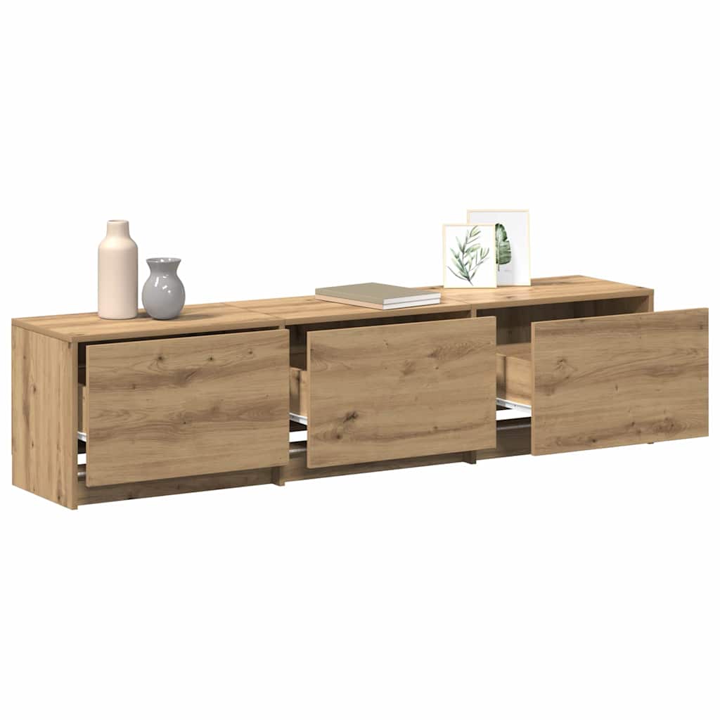 Vidaxl tv-kast met led 165 x 34 x 40 cm ambachtelijk eiken