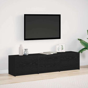 Vidaxl tv-kast met led zwarte eik 165 x 34 x 40 cm geconstrueerd hout