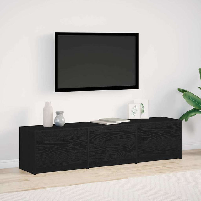 Vidaxl tv-kast met led zwarte eik 165 x 34 x 40 cm geconstrueerd hout