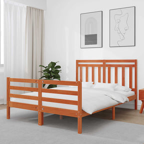Vidaxl bedframe met hoofdeinde wasbruin 140 x 188 cm
