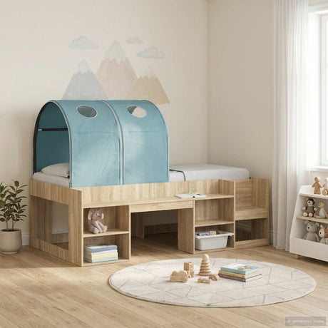 Vidaxl bedtunnel voor kinderbedden 2 st lichtblauw polyester