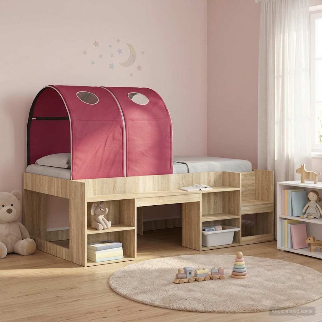 Vidaxl bedtunnel voor kinderbedden 2 st rood polyester