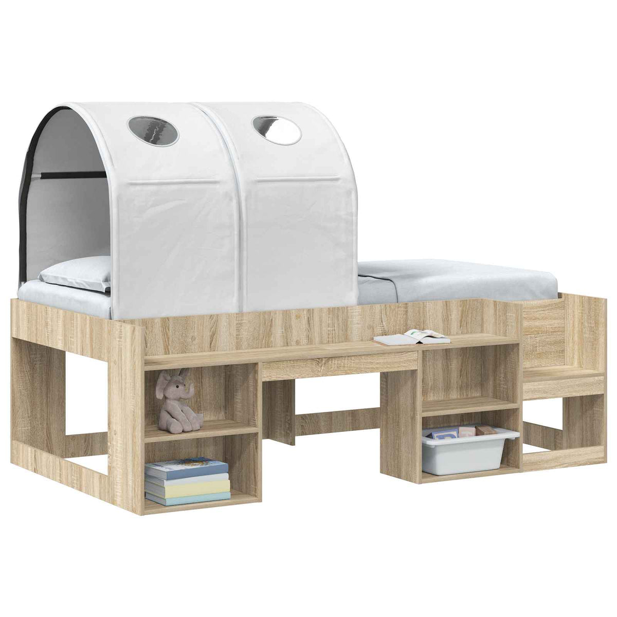 Vidaxl bedtunnel voor kinderbedden 2 st wit polyester