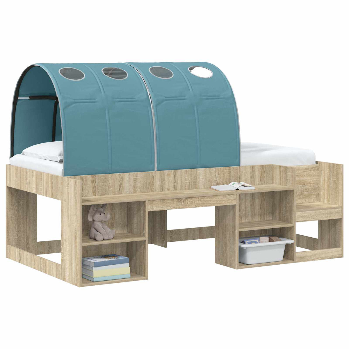 Vidaxl bedtunnel 2 st lichtblauw polyester
