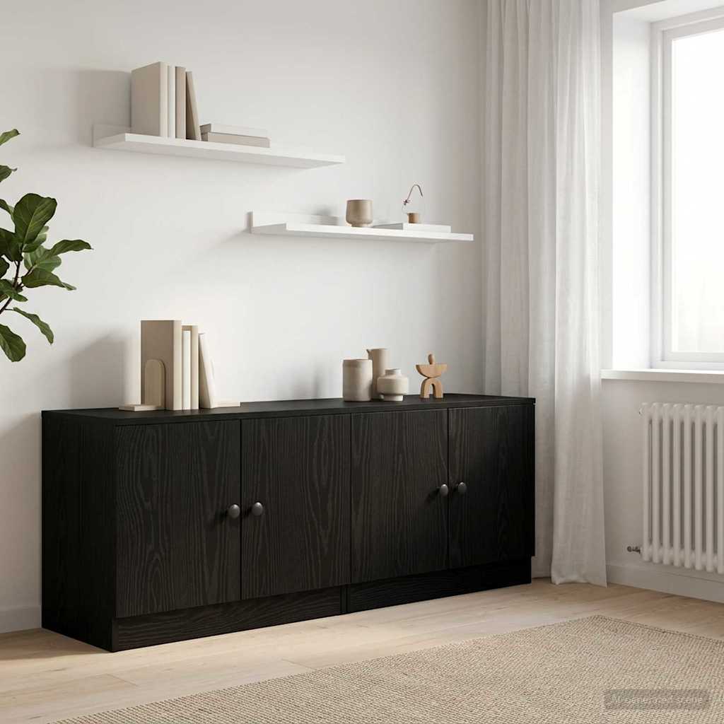 Vidaxl opbergkast voor loftbed 2 st zwart eiken 66 x 35 x 48 cm