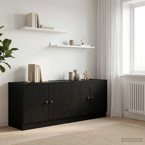 Vidaxl opbergkast voor loftbed 2 st zwart eiken 66 x 35 x 48 cm