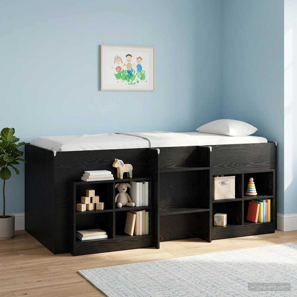 Vidaxl bed kast 2 st zwart eiken 66 x 33 x 48 cm bewerkt hout