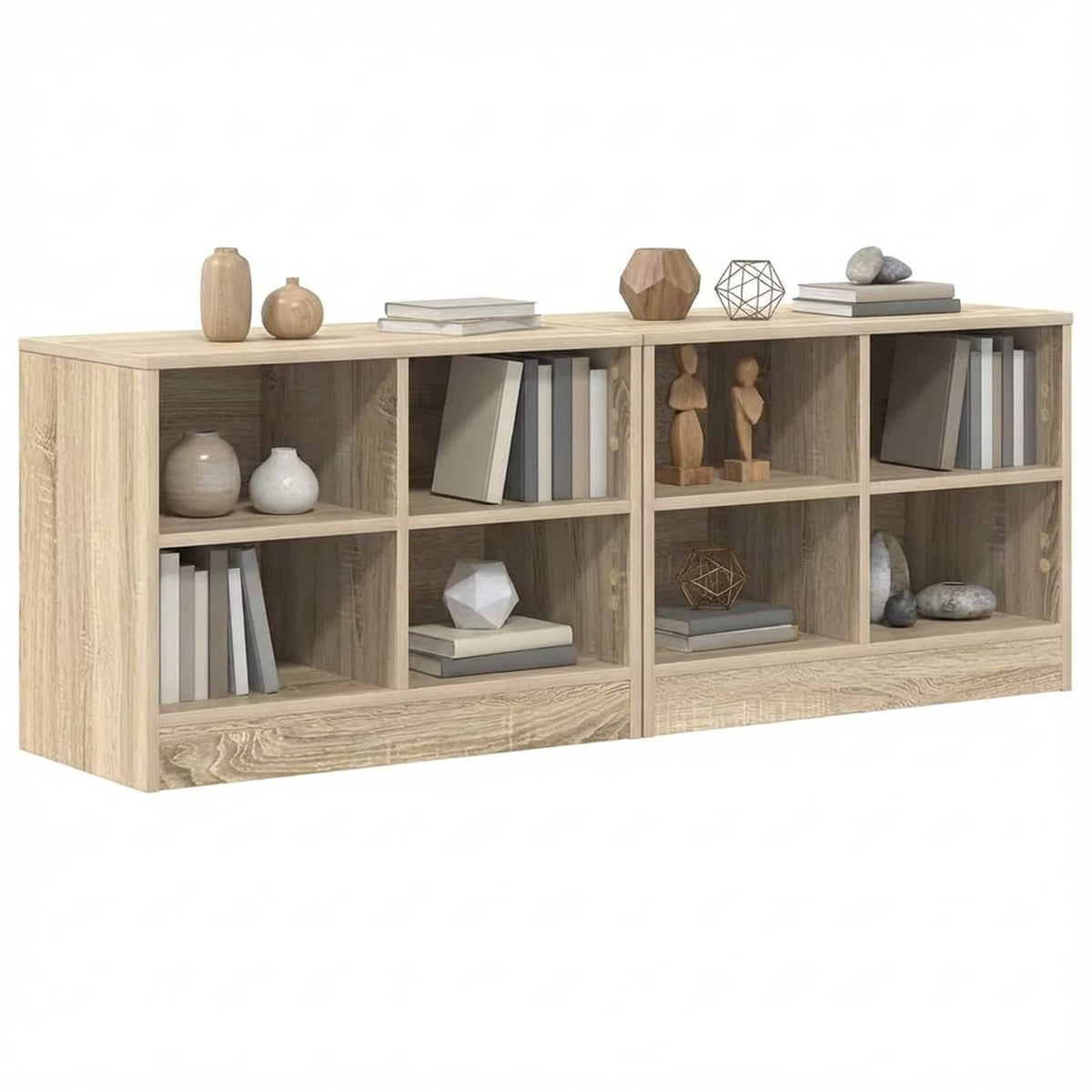 Vidaxl bed kast 2 st sonoma eiken 66 x 33 x 48 cm bewerkt hout