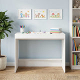 Vidaxl bed bureau wit bewerkt hout 100 x 45 x 75 cm