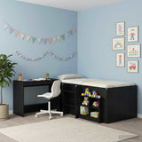 Vidaxl bed bureau zwart eiken bewerkt hout 100 x 45 x 75 cm
