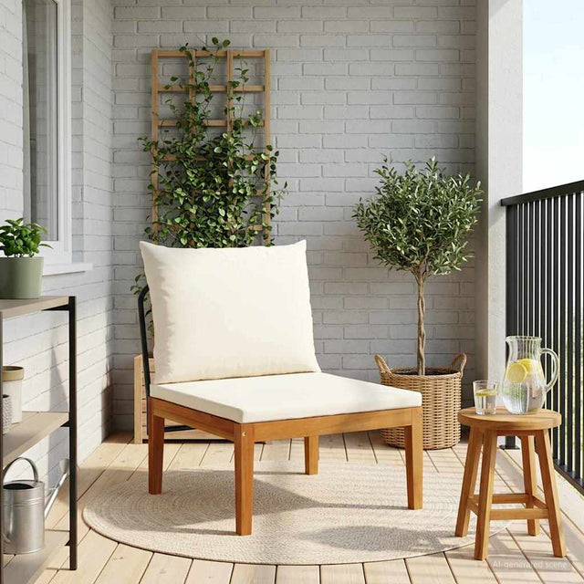 Vidaxl tuin midden sofa met kussens massief acaciahout touw naturel