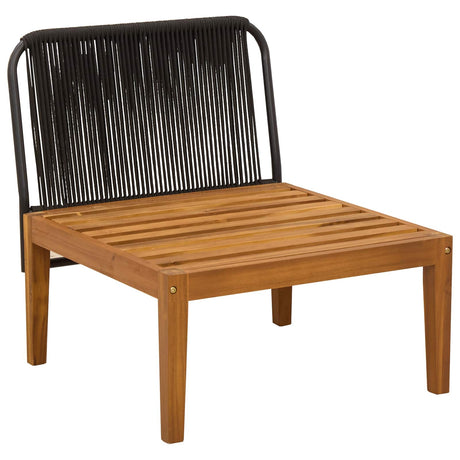 Vidaxl tuin midden sofa met kussens massief acaciahout touw naturel