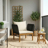 Vidaxl tuinstoel met kussens massief acaciahout touw naturel