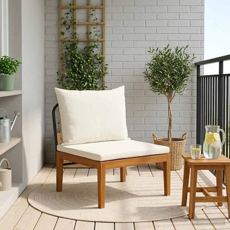 Vidaxl tuin midden sofa met kussens massief acaciahout touw naturel