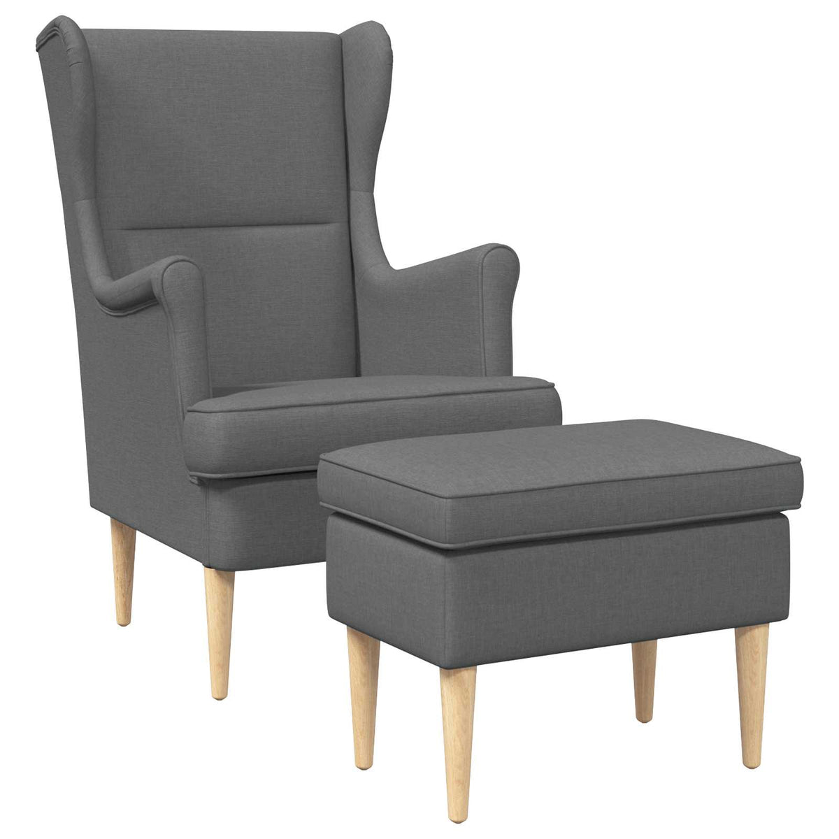 Vidaxl fauteuil met voetenbank 2 st donkergrijs stof