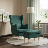 Vidaxl fauteuil met voetenbank 2 st donkergroen stof
