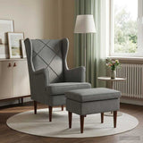 Vidaxl fauteuil met voetenbank 2 st donkergrijs fluweel