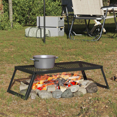Vidaxl opvouwbare camping grill 58 x 31 x 2 cm legeringen staal zwart