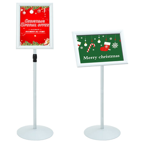 Vidaxl pedestal posterstand 33 x 33 x 126 cm pvc en staal zilver