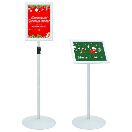 Vidaxl pedestal posterstand 33 x 33 x 123 cm pvc en staal zilver
