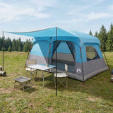 Vidaxl gezinstent 10-persoons blauw polyester en staal