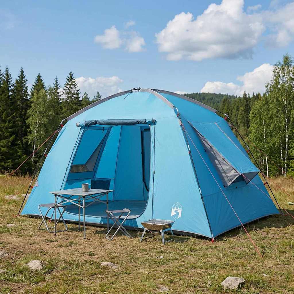 Vidaxl huisje tent 4-persoons blauw polyester
