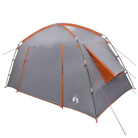 Vidaxl huisje tent 4-persoons grijs en oranje polyester
