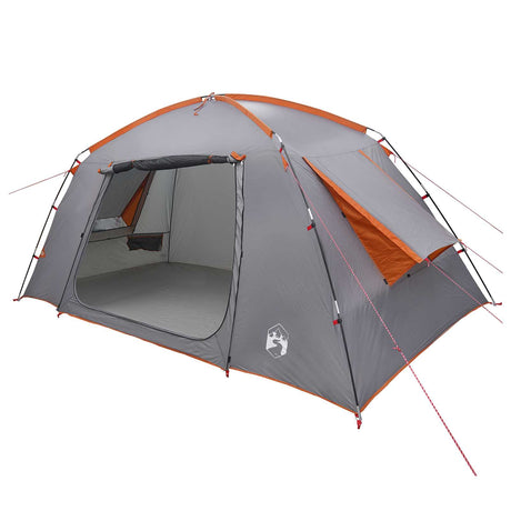 Vidaxl huisje tent 6-persoons grijs en oranje polyester