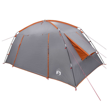 Vidaxl huisje tent 6-persoons grijs en oranje polyester